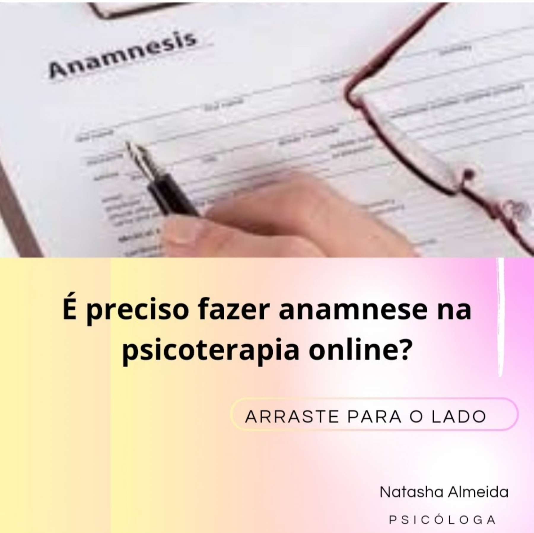É PRECISO FAZER ANAMNESE NA PSICOTERAPIA ONLINE?