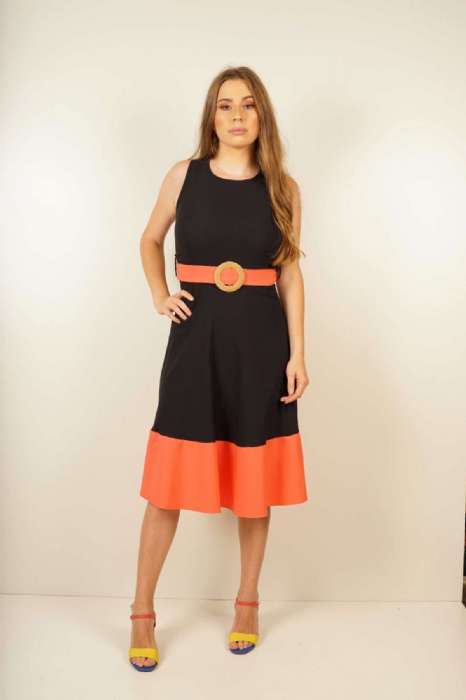 Vestido Preto com cinto